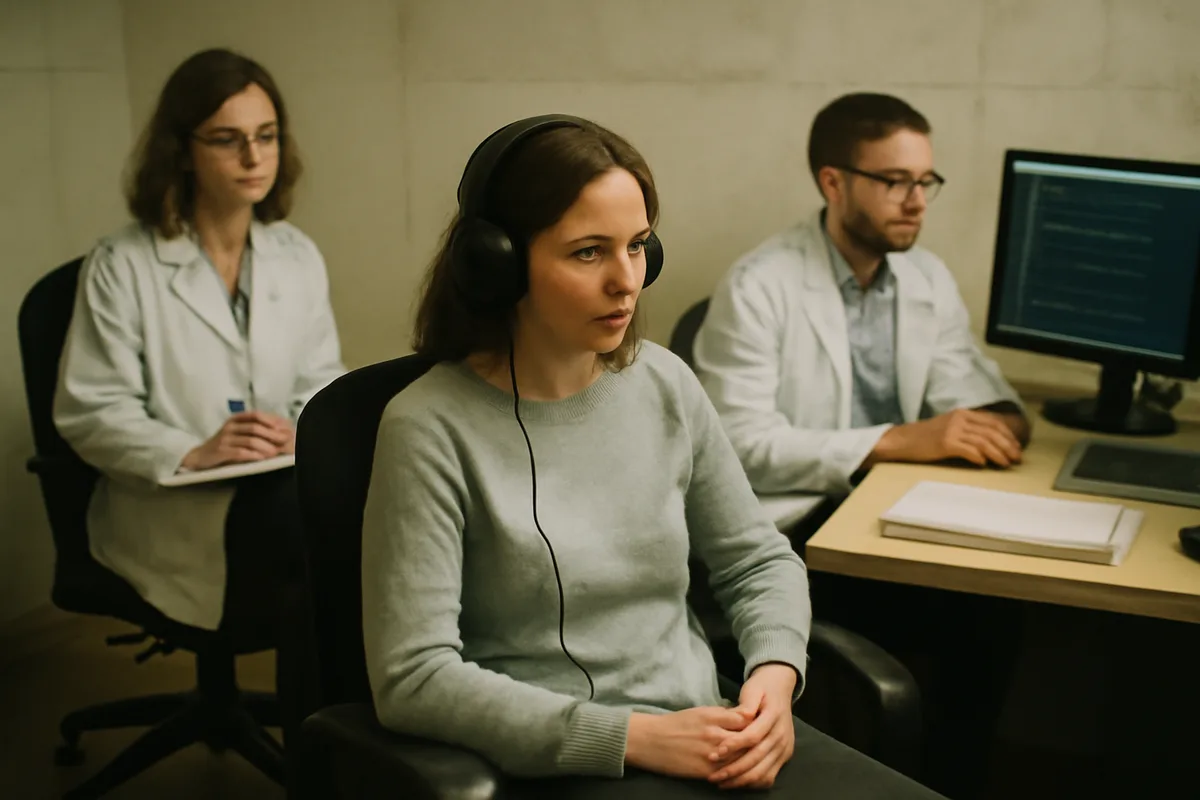 Des essais cliniques qui examinent durée et technique — Deux études contrôlées publiées dans des revues scientifiques évaluent aujourd'hui l'effet de la musique enrichie en stimulation des battements auditifs (ABS) sur l'anxiété. Une recherche de 2025 parue dans PLOS Mental Health