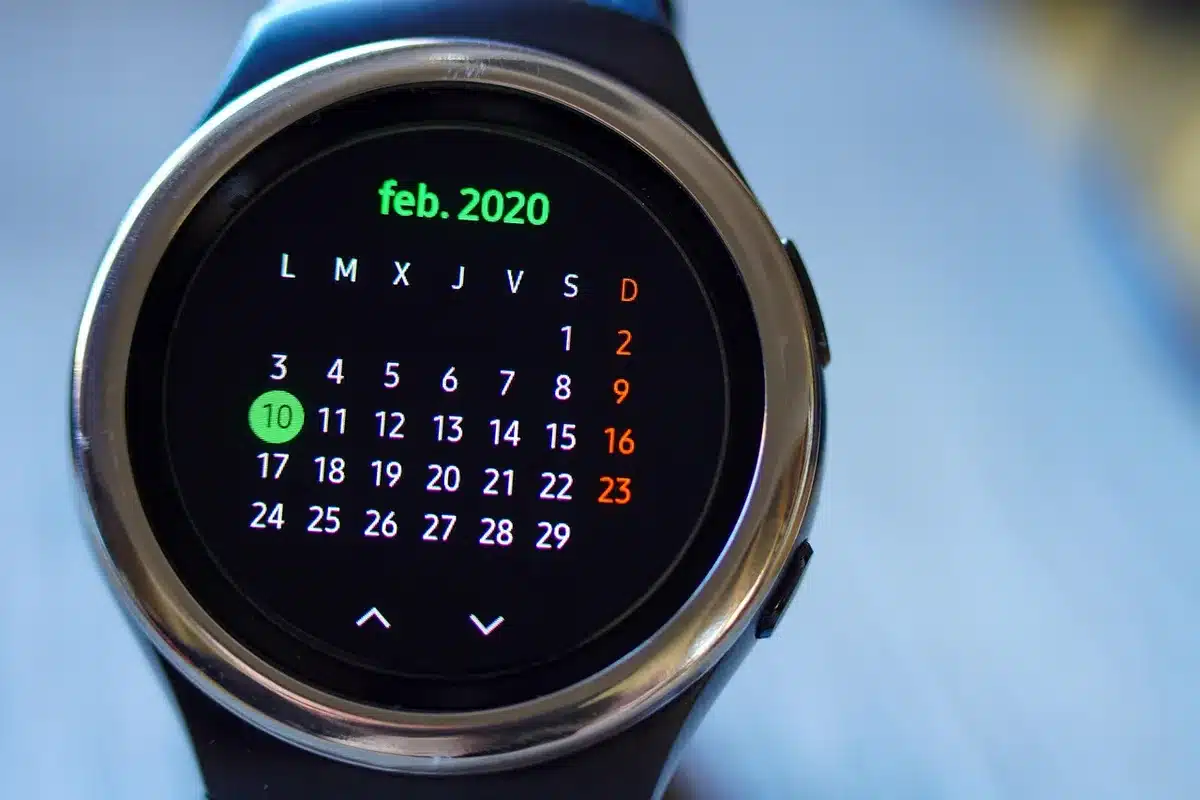 Panchang et horloge montrant les tithi et horaires locaux